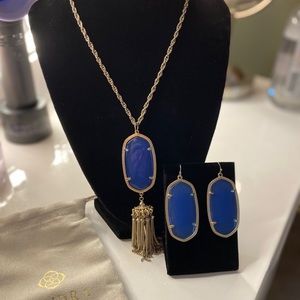 Blue Rayna necklace and Danielle earring set